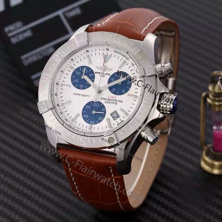Low Price Copy Breitling COLT Chronograph Watch White Face